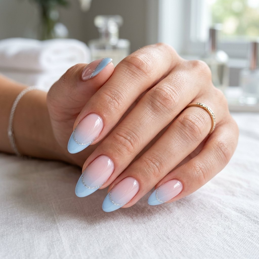 18 Blue Nails Inspiration Ideas Everyone Is Loving Right Now 15 Blue Ombre French Tips