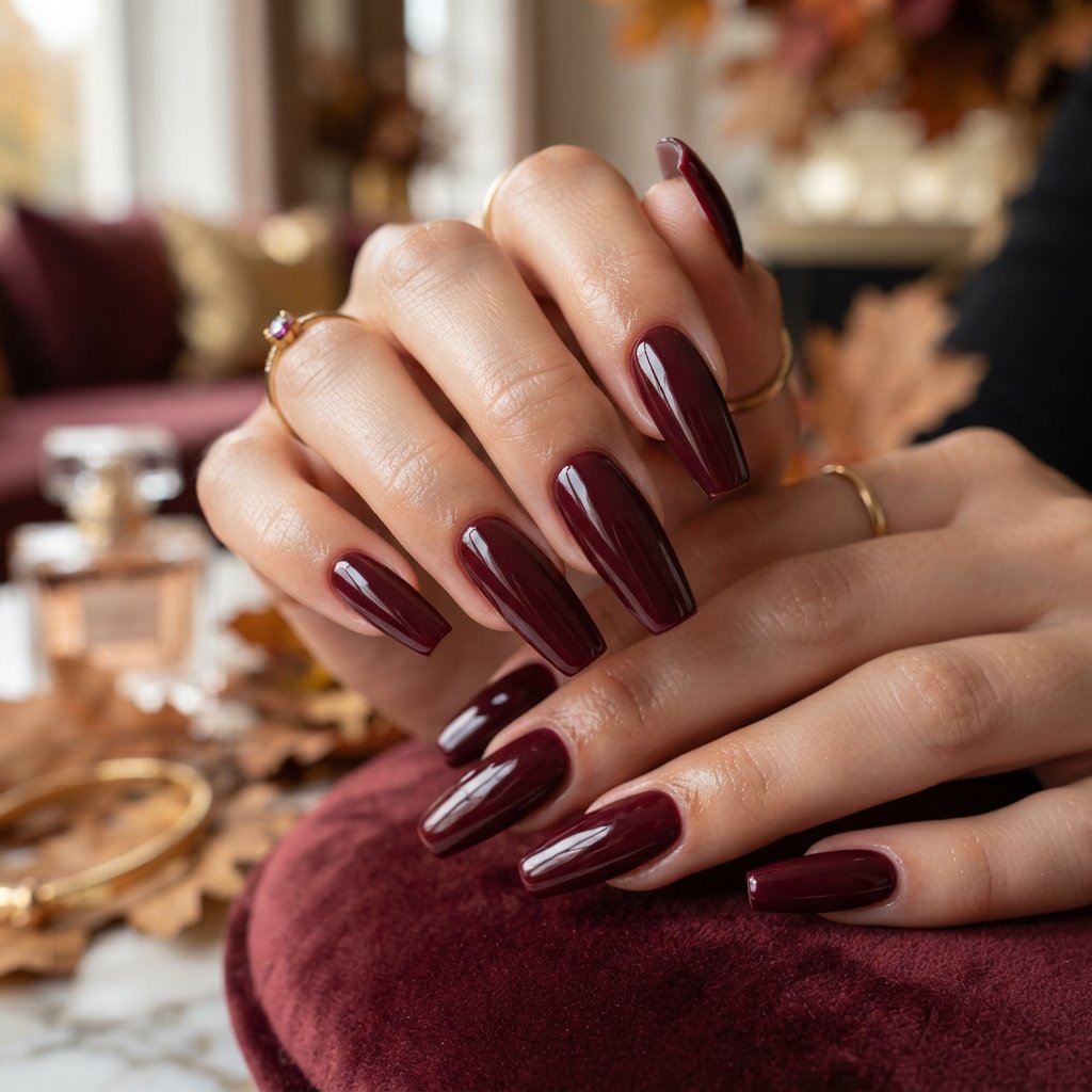  Burgundy Coffin Acrylic