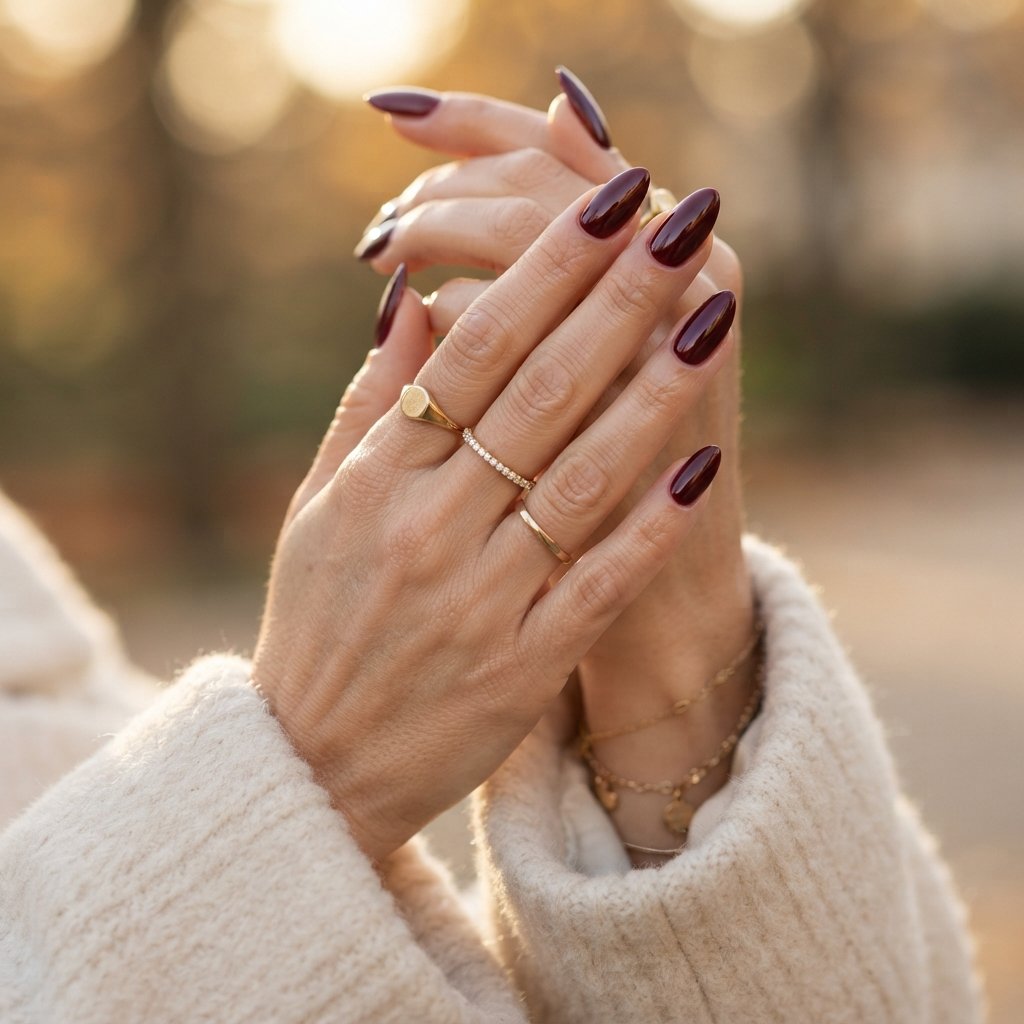 21 September Almond Nails That Make Your Hands Look Elegant 5 Burgundy Almond Nails