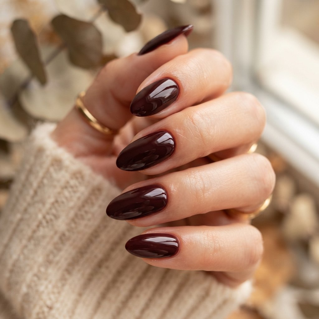 23 Simple Fall Nail Designs That Look Effortlessly Chic 5 Burgundy Gloss