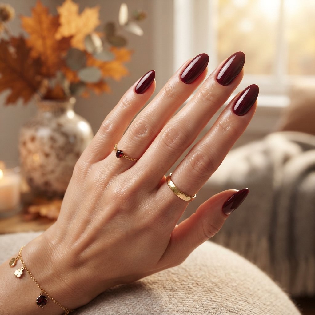 22 Fall Nail Inspiration Ideas You Need to Save Before Your Next Mani 7 Burgundy Shine