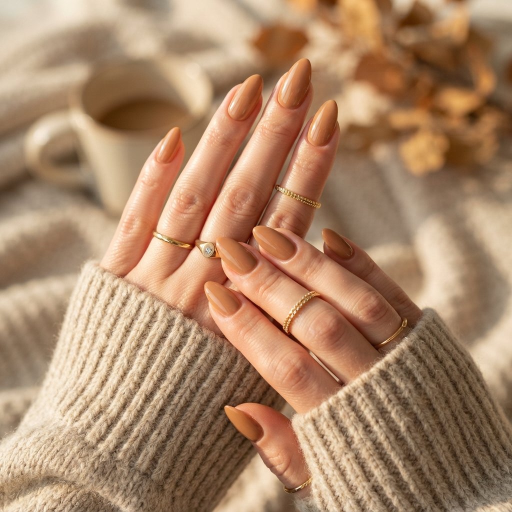 Caramel Almond Nails