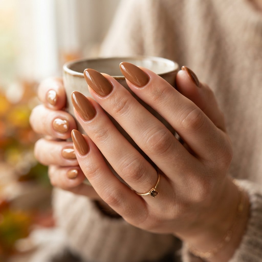 Caramel Brown Nails