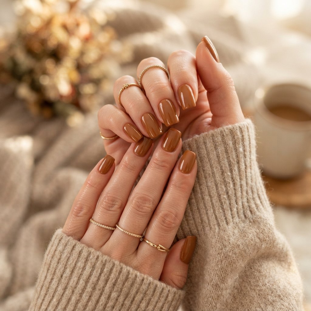Caramel Square Nails