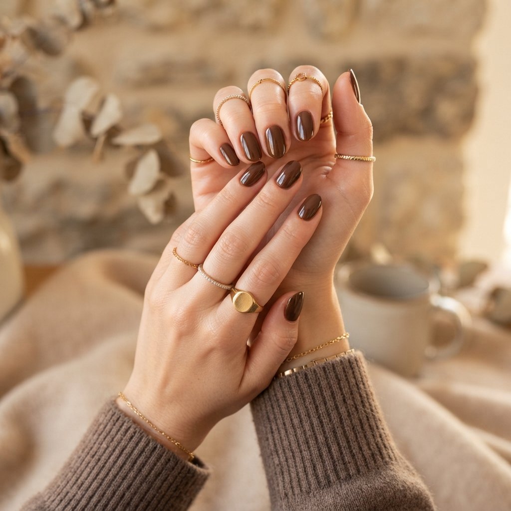 Chocolate Brown Nails