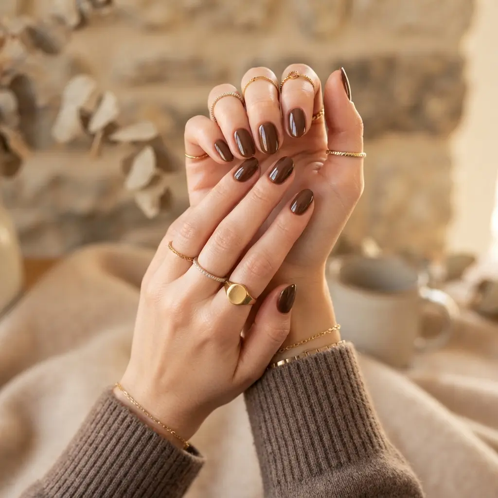  Chocolate Brown Nails