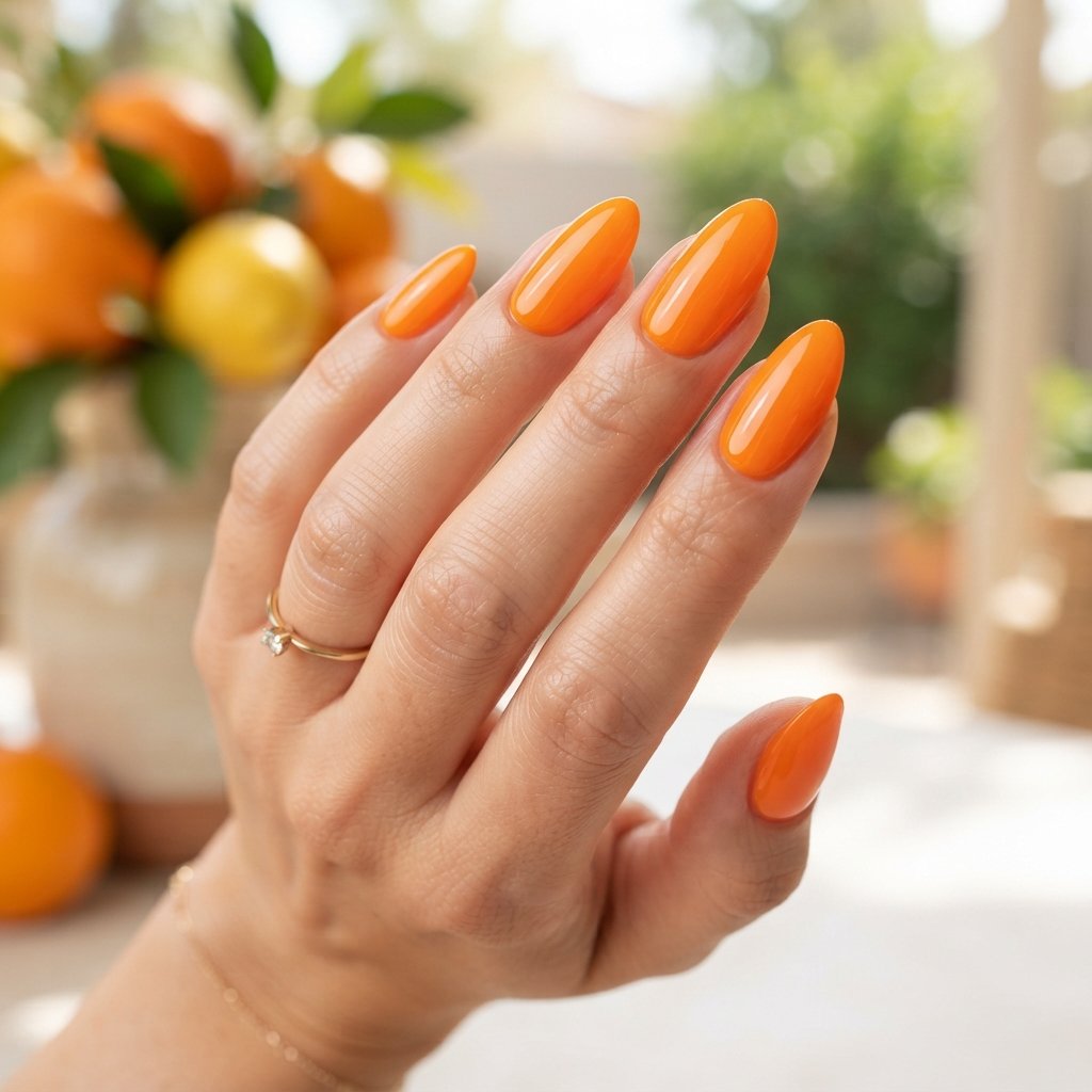 Citrus Orange Nails
