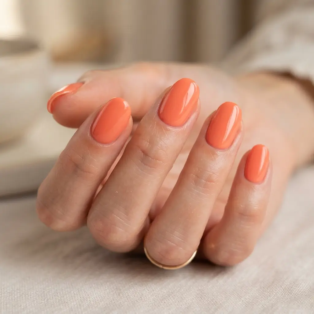  Coral Orange Nails