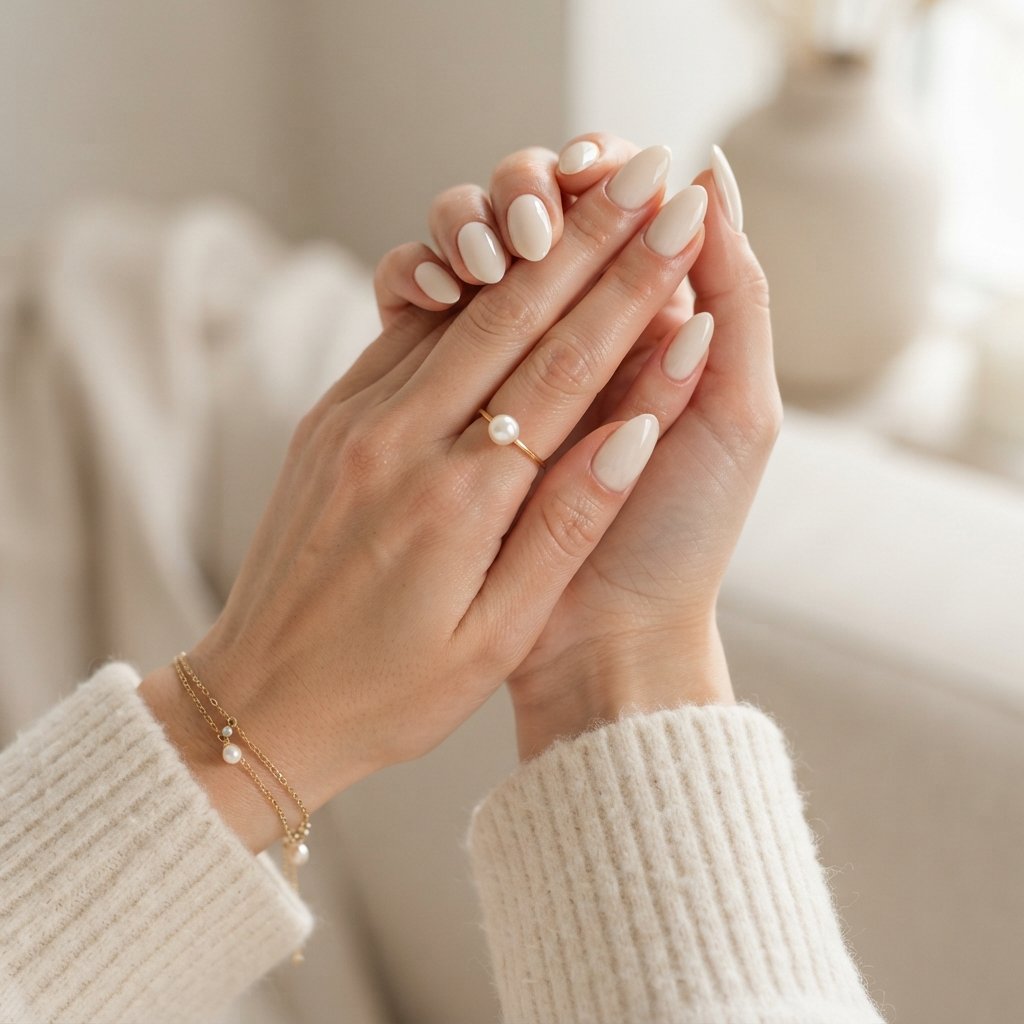 21 September Almond Nails That Make Your Hands Look Elegant 6 Cream Almond Nails