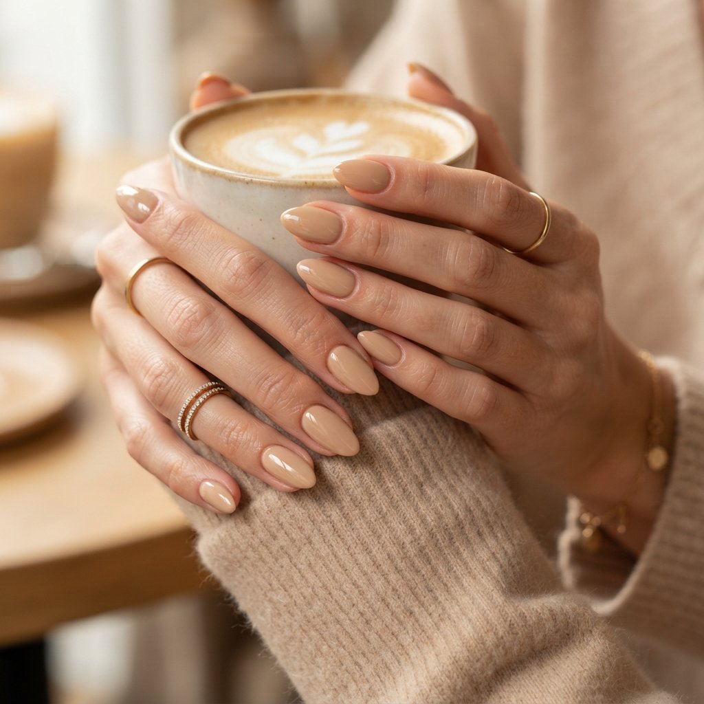 Cream Latte Nails