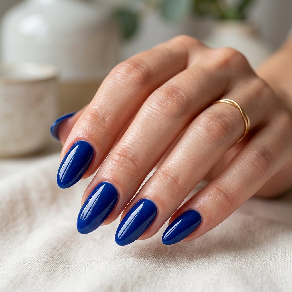 18 Blue Nails Inspiration Ideas Everyone Is Loving Right Now 3 Deep Blue Glossy Nails