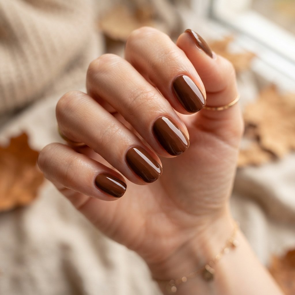 Deep Hazelnut Nails