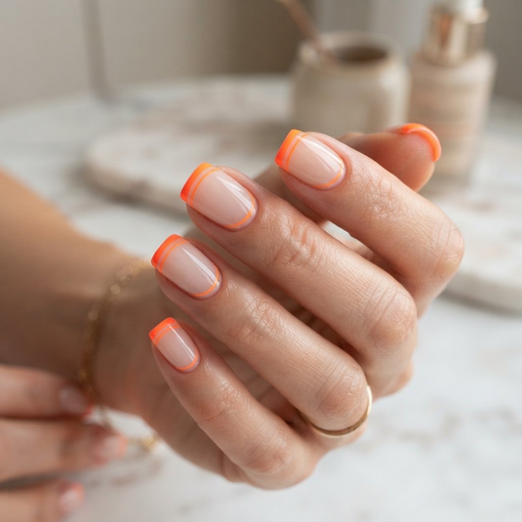 Double Orange French Tips