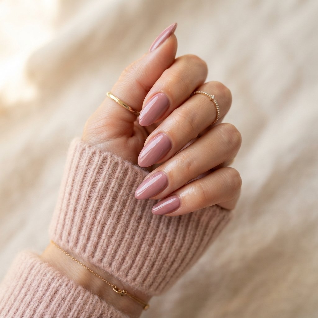  Dusty Rose Almond Nails