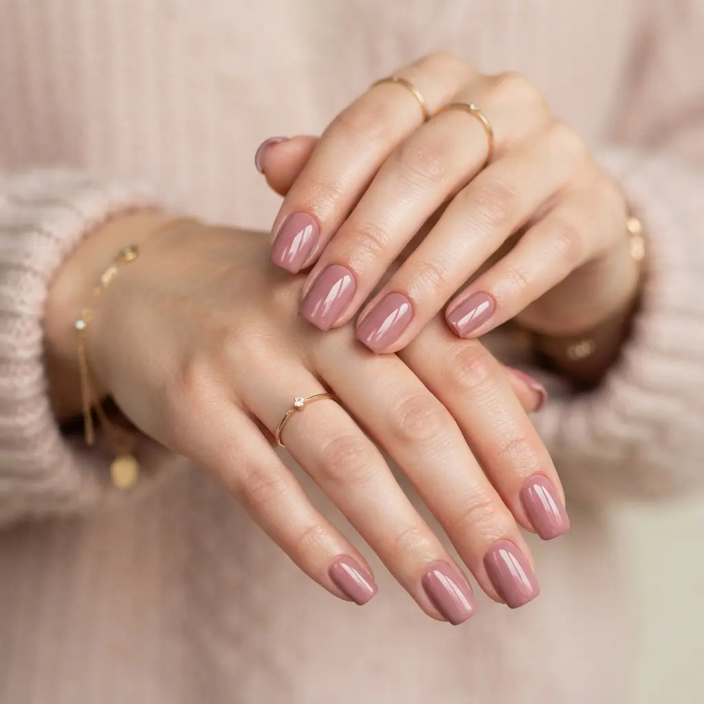  Dusty Rose Square Nails