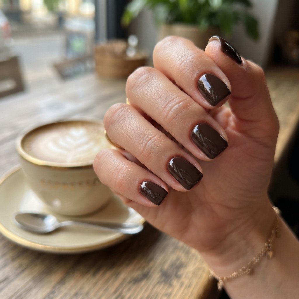  Espresso Brown Nails