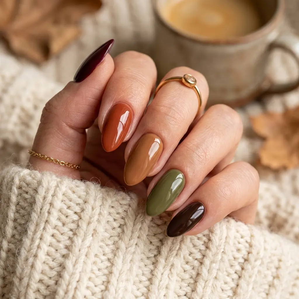 18 Fall Nail Art Ideas That Will Upgrade Your Manicure Instantly 18 Mixed Autumn Palette