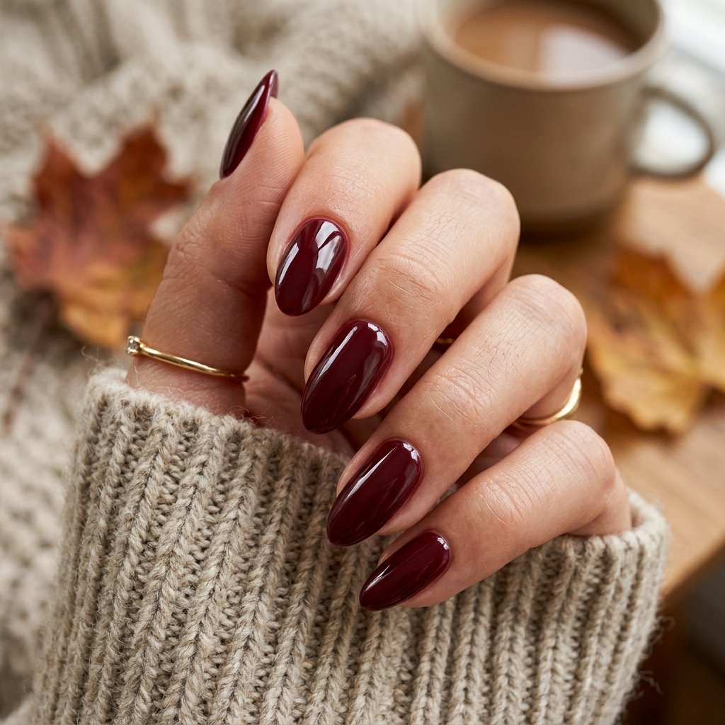 21 Fall Nail Designs You'll Want to Copy This Season 8 Deep Burgundy Gloss