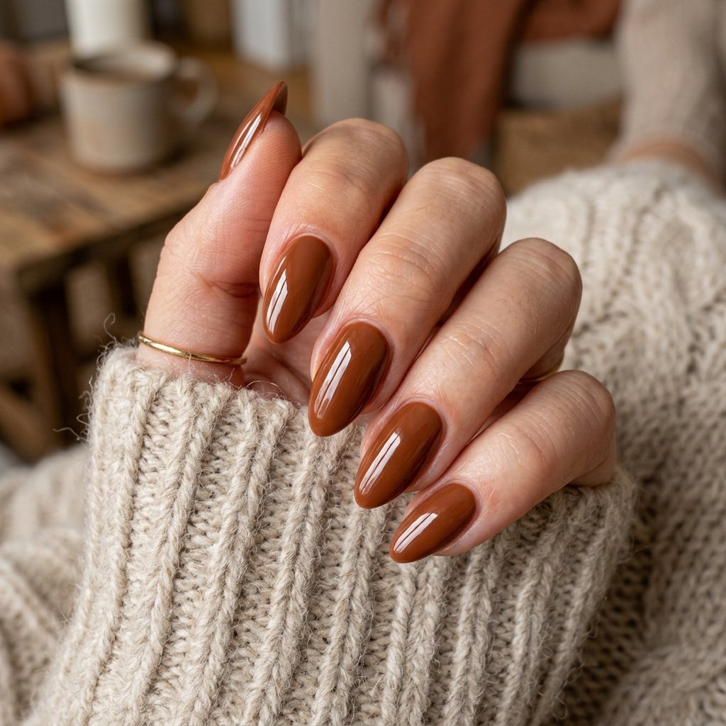 21 Fall Nail Designs You'll Want to Copy This Season 2 Cinnamon Gloss Nails