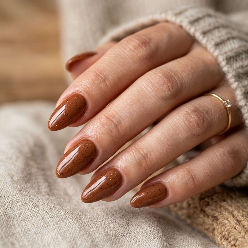 18 Fall Nail Art Ideas That Will Upgrade Your Manicure Instantly 13 Cinnamon Speckled Nails