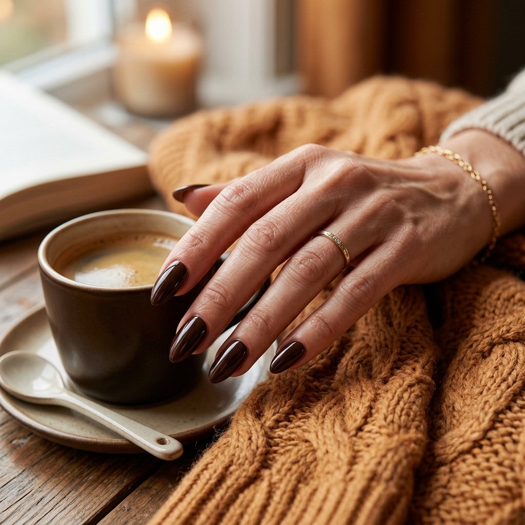 17 Fall Nail Colors That Will Make Your Manicure Look Expensive 6 Espresso Brown
