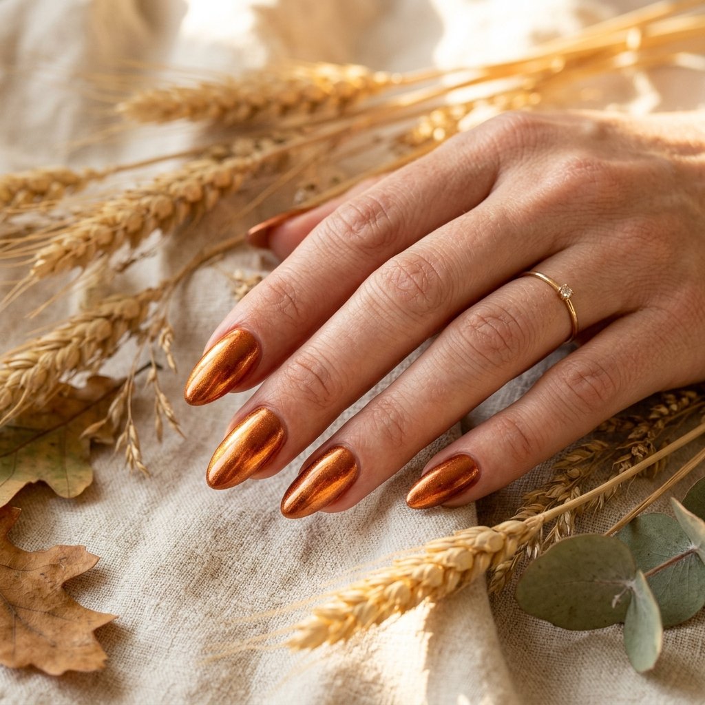 17 Fall Nail Colors That Will Make Your Manicure Look Expensive 13 Copper Bronze