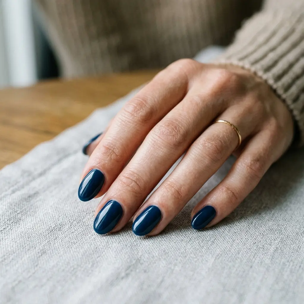 23 Blue Ocean Nails Ideas That Bring Coastal Vibes to Your Manicure 3 Deep Sea Blue Nails