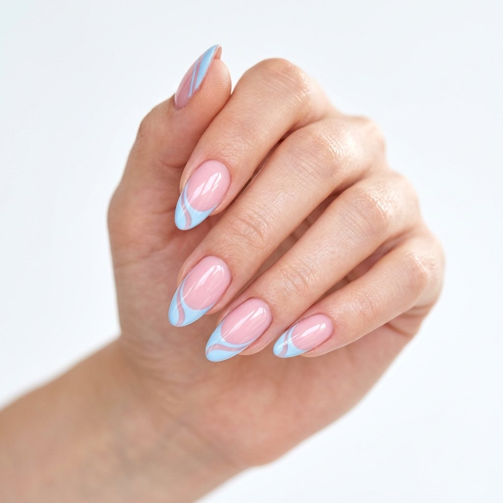 20 Blue Nails 2026 Trends You’ll Want to Copy This Year 18 Baby Blue French Swirls