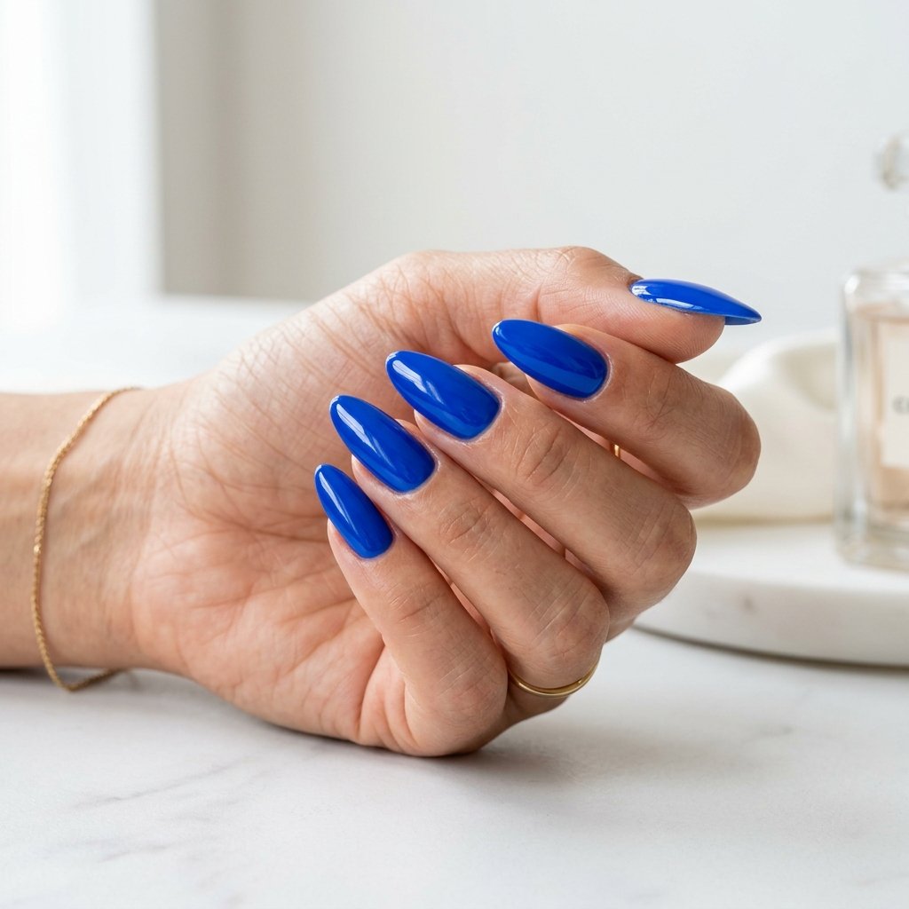 25 Blue Acrylic Nails Ideas That Look Bold and Beautiful 26 Solid Electric Blue Acrylic Nails