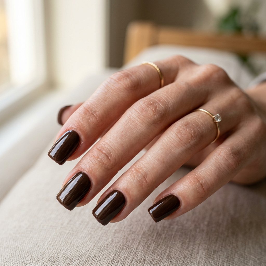 21 Fall Nail Designs You'll Want to Copy This Season 13 Espresso Square Nails