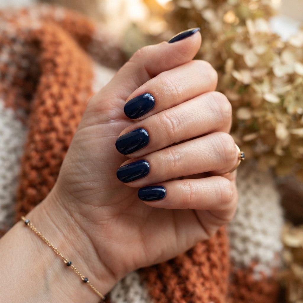 16 Short Fall Nails That Prove Simple Can Look Stunning 15 Midnight Navy Nails