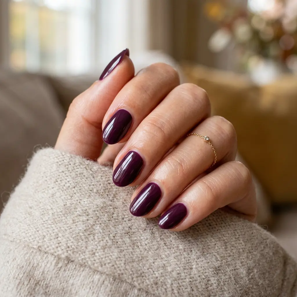 16 Short Fall Nails That Prove Simple Can Look Stunning 6 Deep Plum Nails