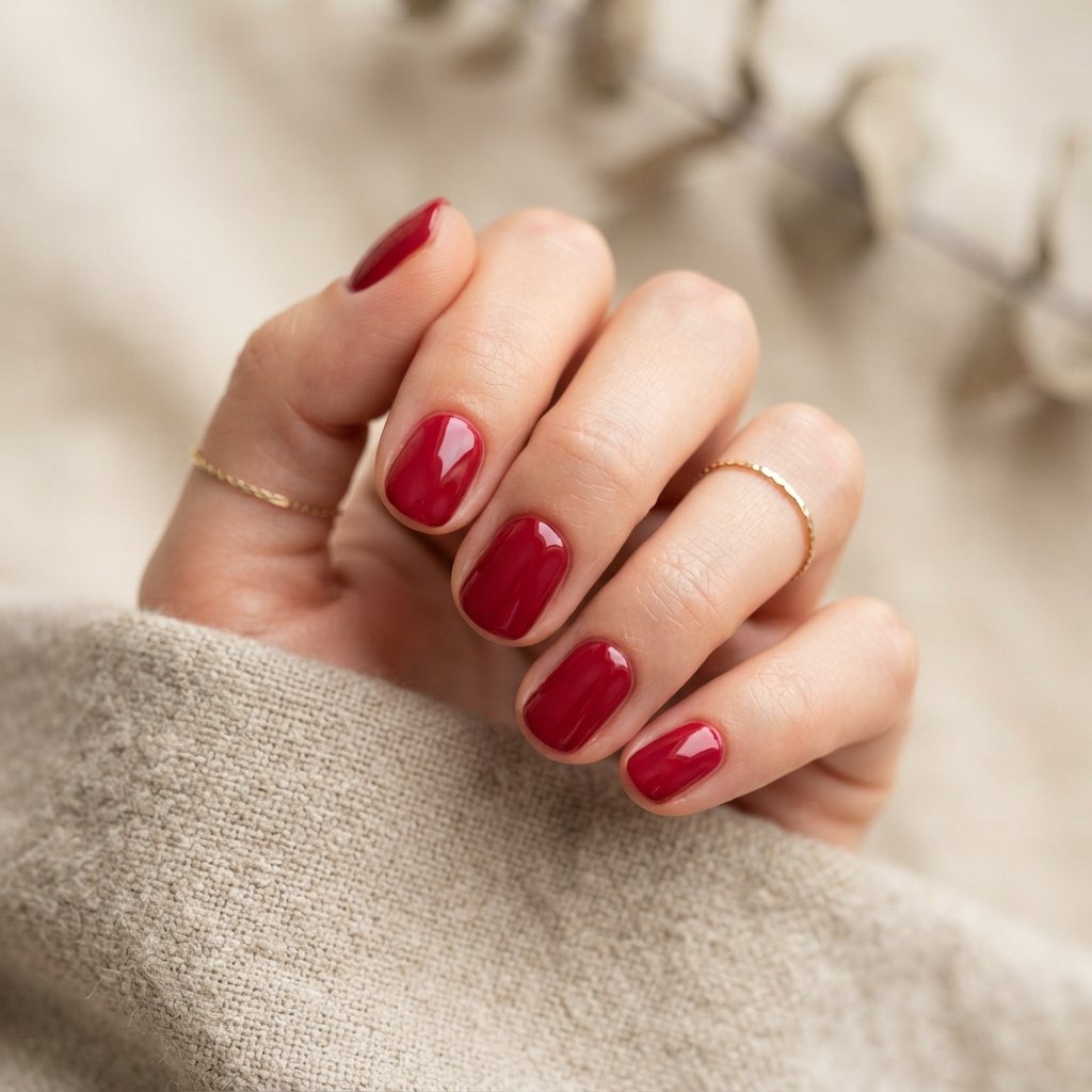 16 Short Fall Nails That Prove Simple Can Look Stunning 10 Cranberry Red Nails