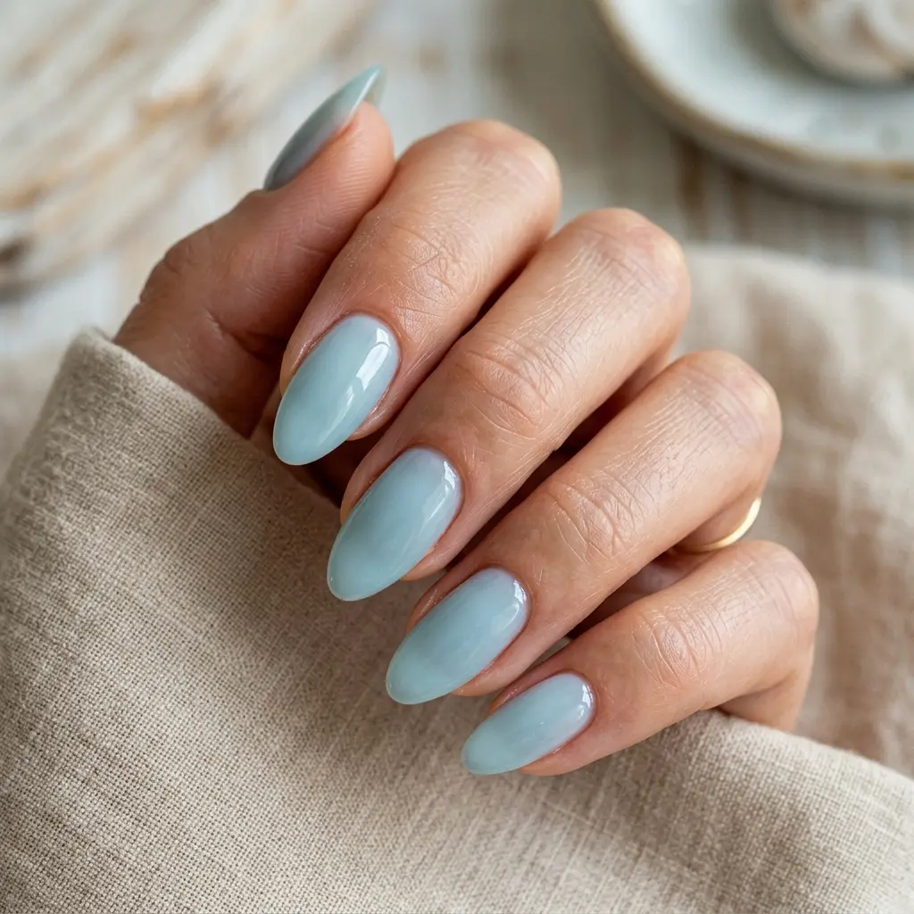 23 Blue Ocean Nails Ideas That Bring Coastal Vibes to Your Manicure 23 Sea Glass Blue Nails