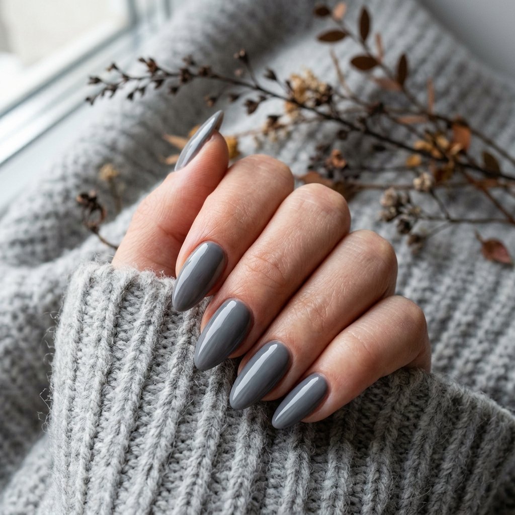 23 Fall Nails Ideas for Autumn You'll Be Obsessed With This Year 17 Smoky Gray Nails