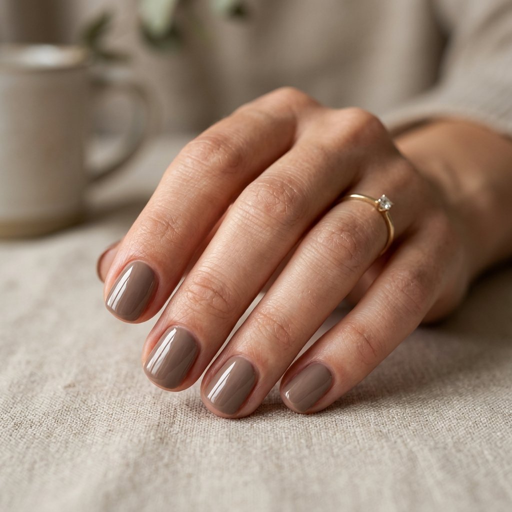 21 Fall Nail Designs You'll Want to Copy This Season 11 Taupe Short Nails