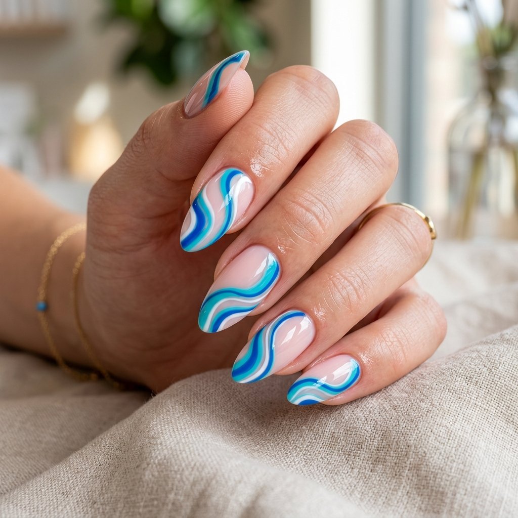 18 Blue Nails Inspiration Ideas Everyone Is Loving Right Now 13 Turquoise Blue Swirls