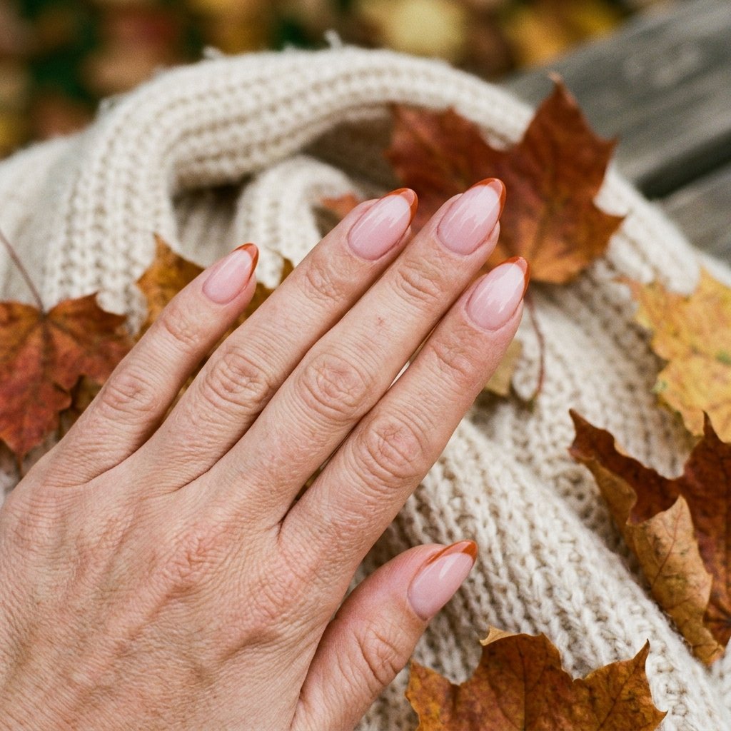 23 Fall Nails Ideas for Autumn You'll Be Obsessed With This Year 4 Burnt Orange French Tips