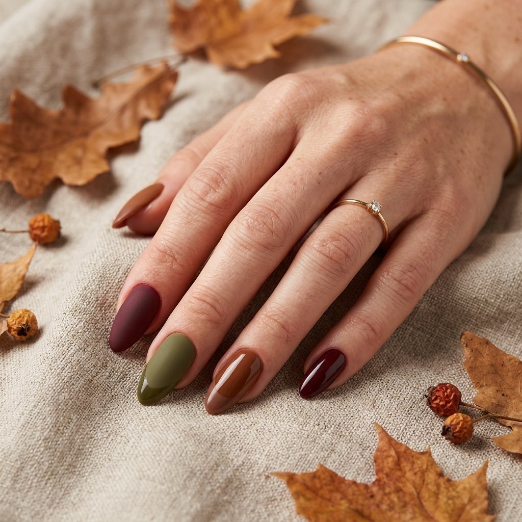 20 Fall Nail Trends Everyone Will Be Copying This Season 15 Matte and Gloss Mix