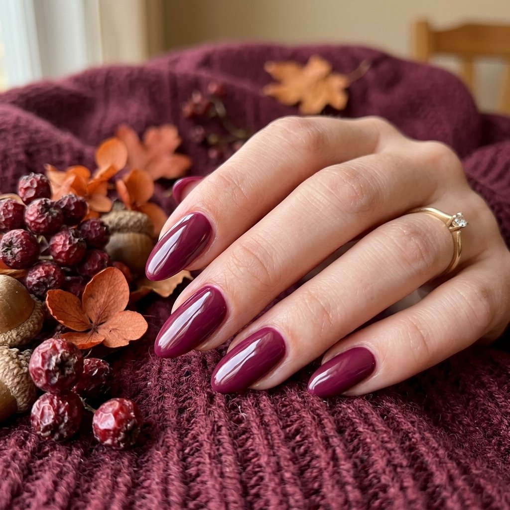 23 Fall Nails Ideas for Autumn You'll Be Obsessed With This Year 18 Dark Berry Elegance