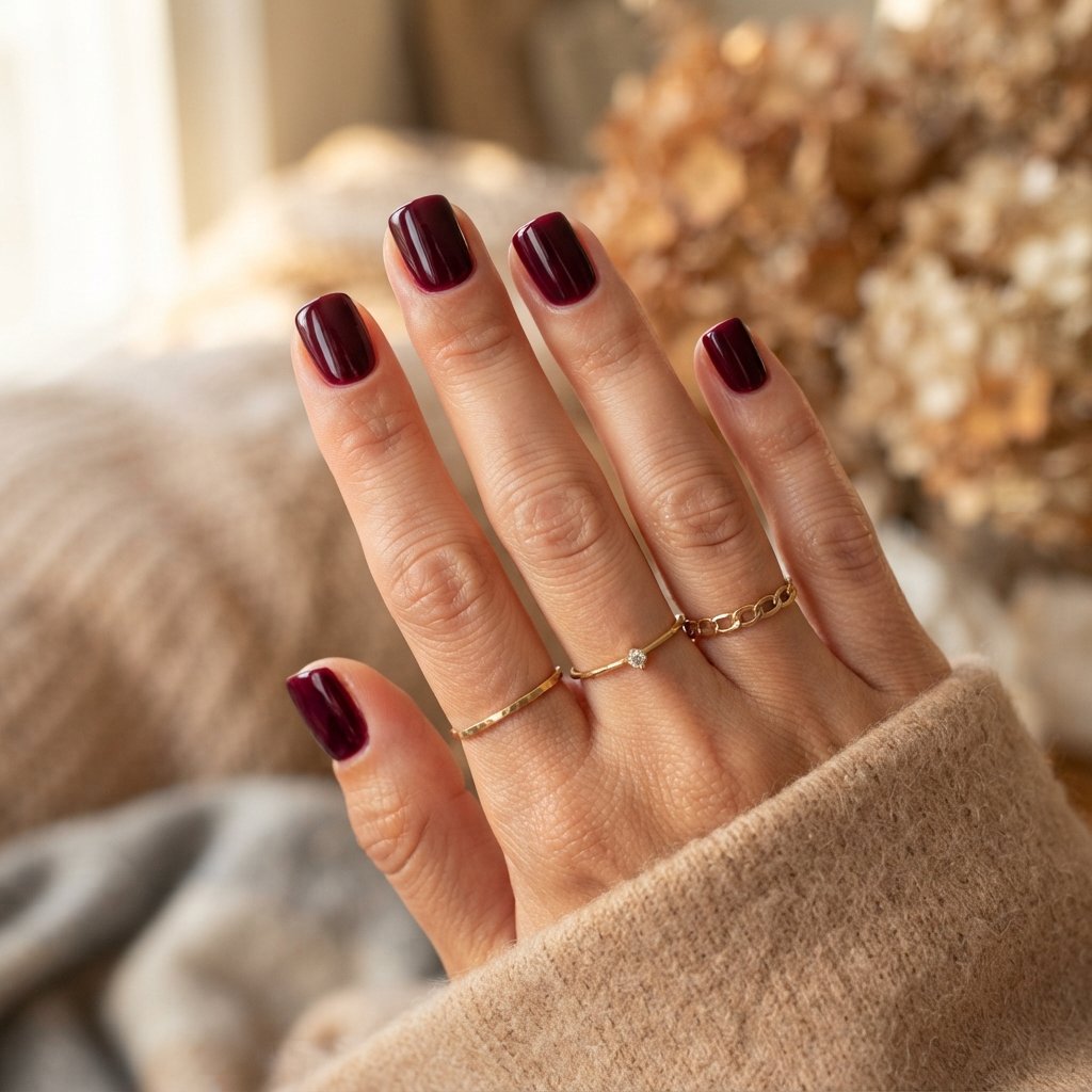 16 Short Fall Nails That Prove Simple Can Look Stunning 17 Black Cherry Short Nails