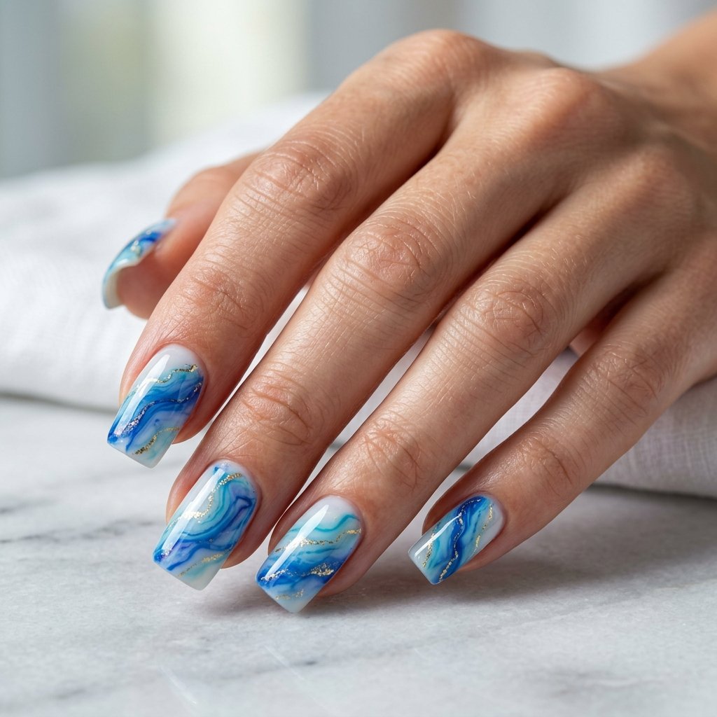 20 Blue Nails 2026 Trends You’ll Want to Copy This Year 16 Blue Marble Nails