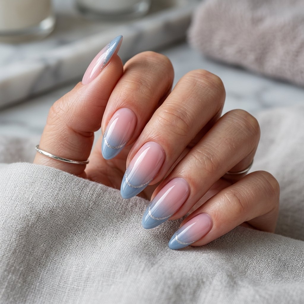 25 Blue Acrylic Nails Ideas That Look Bold and Beautiful 15 Blue Ombre French Acrylic Nails
