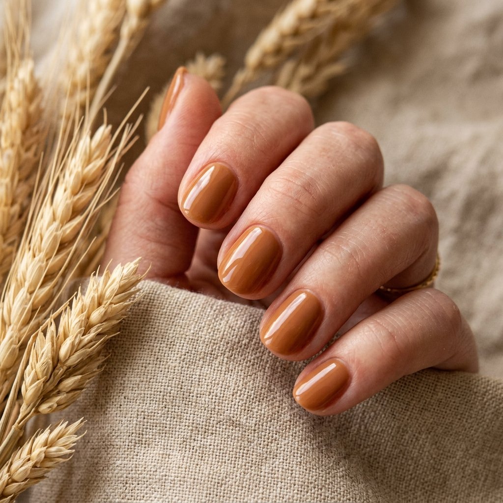 23 Fall Nails Ideas for Autumn You'll Be Obsessed With This Year 15 Caramel Glazed Finish