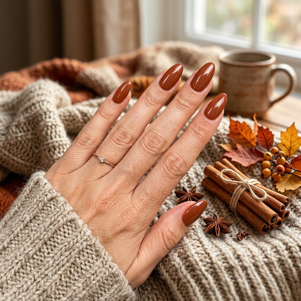 17 Fall Nail Colors That Will Make Your Manicure Look Expensive 9 Cinnamon Spice