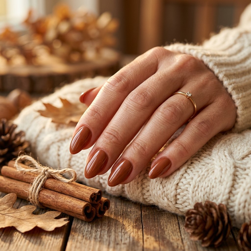 20 Fall Nail Trends Everyone Will Be Copying This Season 6 Cinnamon Glazed Finish