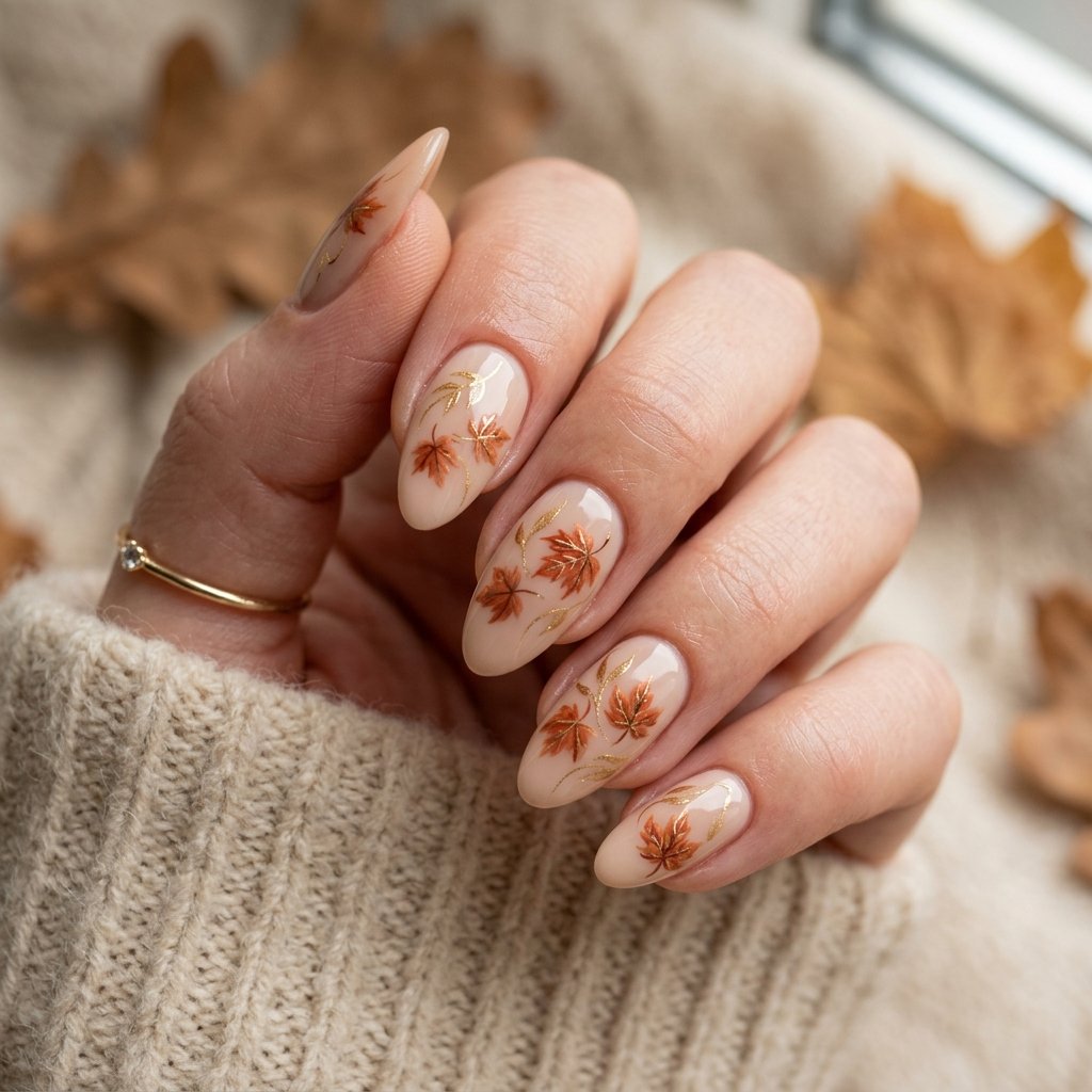 18 Fall Nail Art Ideas That Will Upgrade Your Manicure Instantly 9 Maple Leaf Art