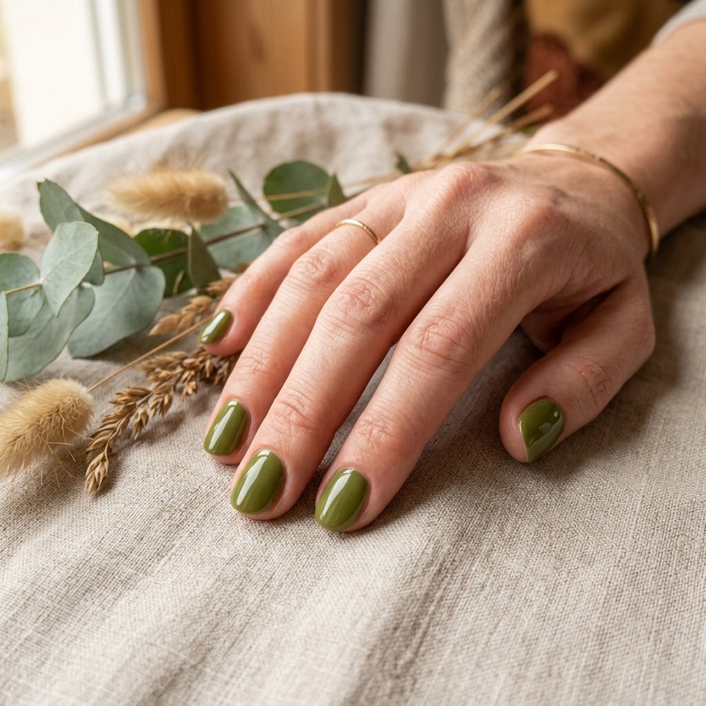 17 Fall Nail Colors That Will Make Your Manicure Look Expensive 7 Olive Green