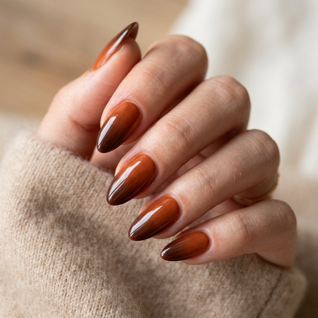 18 Fall Nail Art Ideas That Will Upgrade Your Manicure Instantly 14 Rust Ombre Art