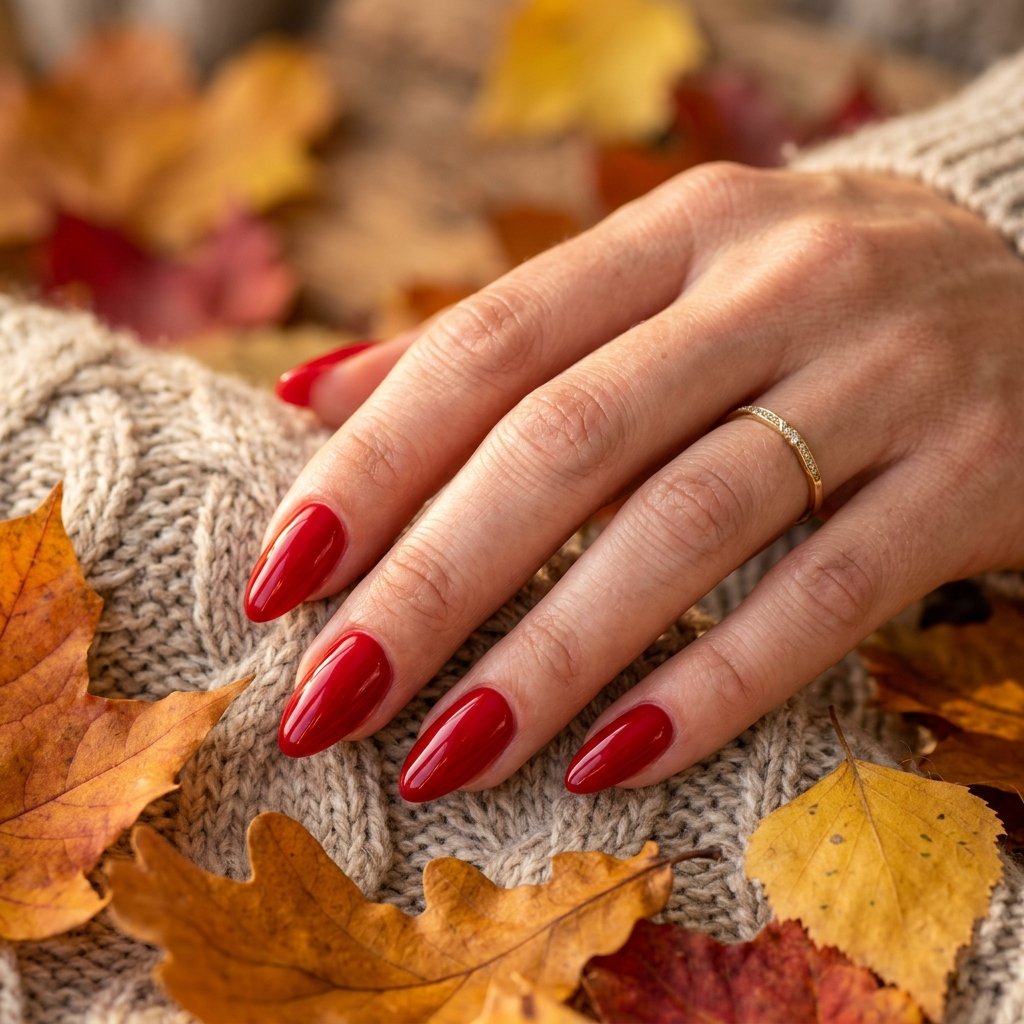 23 Fall Nails Ideas for Autumn You'll Be Obsessed With This Year 14 Maple Red Nails